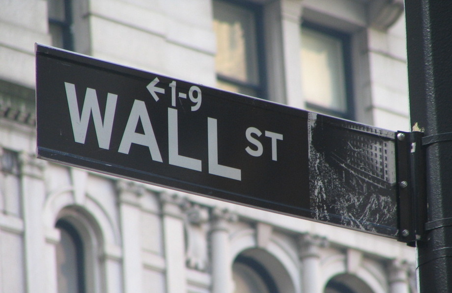 Large wall street sign